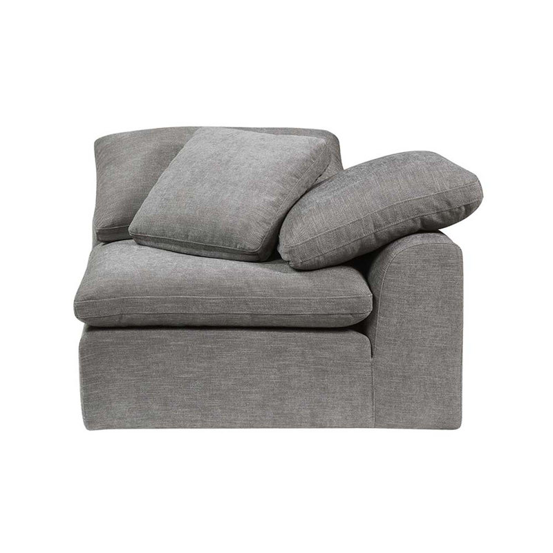 Naveen modulaire - Wedge avec coussin, lin gris, Gris