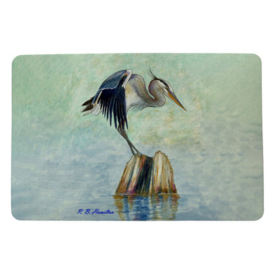 Tapis de porte d'extérieur antidérapant 26 po x 18 po Balancing Heron