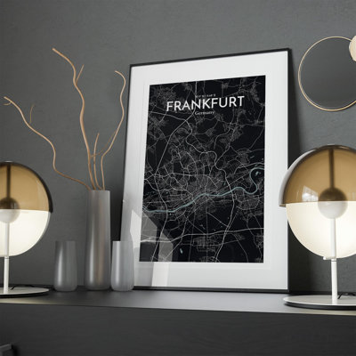 Carte de Francfort, impression graphique contrastée