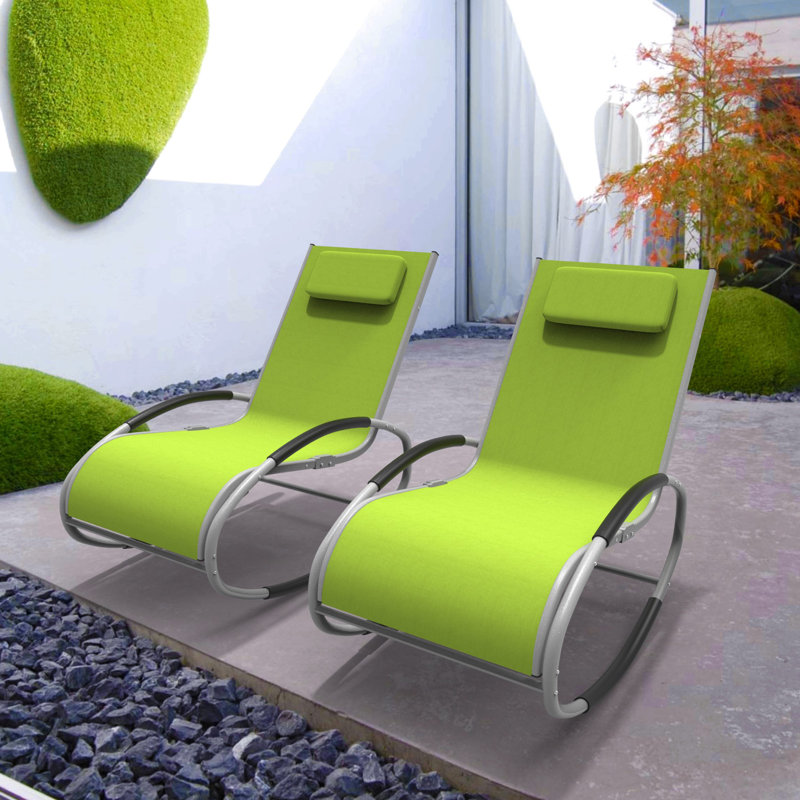 Saechao 58.6'''' Long Single Chaise(Set Of 2), Green