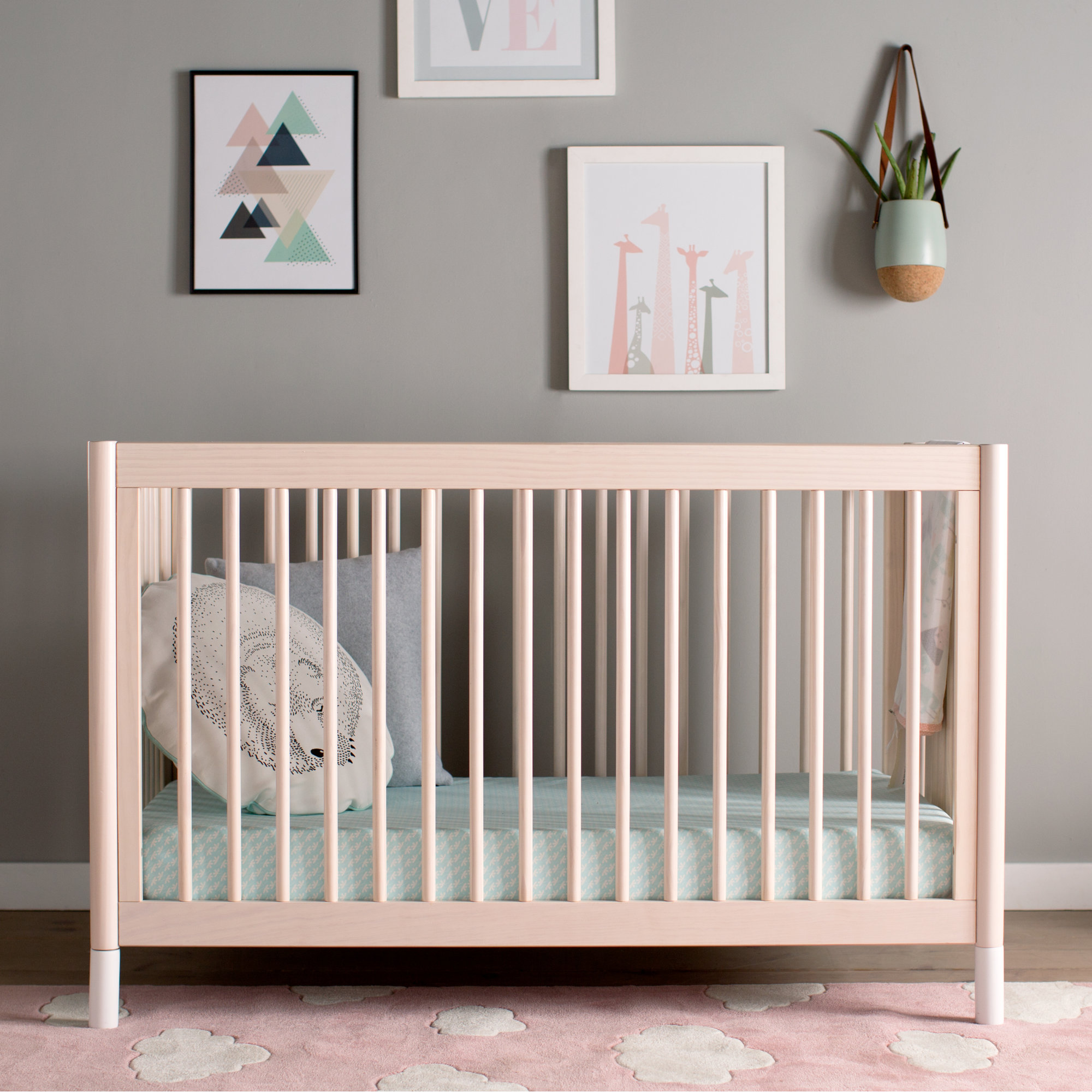 Gelato 4-in-1 Convertible Crib, Washed Natural/White