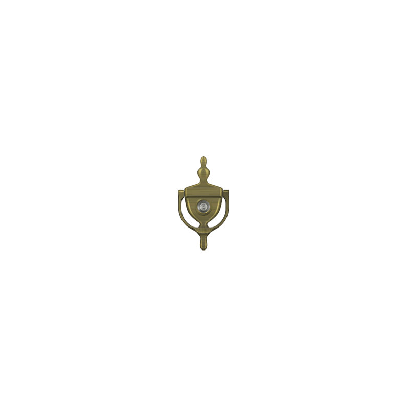 Deltana DKV630U5 Door Knocker-Viewer; Antique Brass Finish