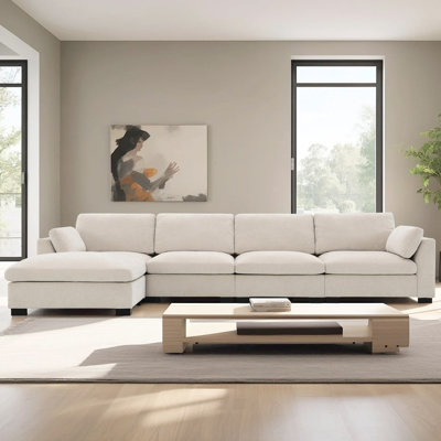 Canapé modulaire modulaire en L avec ports USB, table pliante et rangement latéral