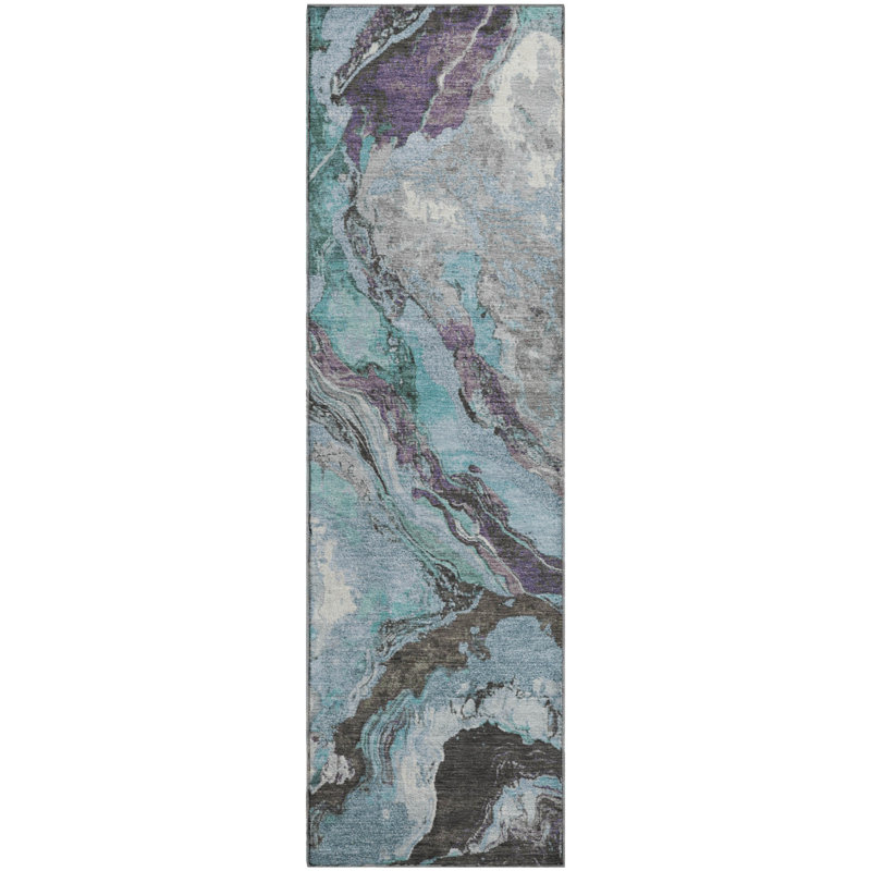 Premium Machine Washable Mayfield AMF1908 Abstract Rug, Runner 2'3" x 7'6"