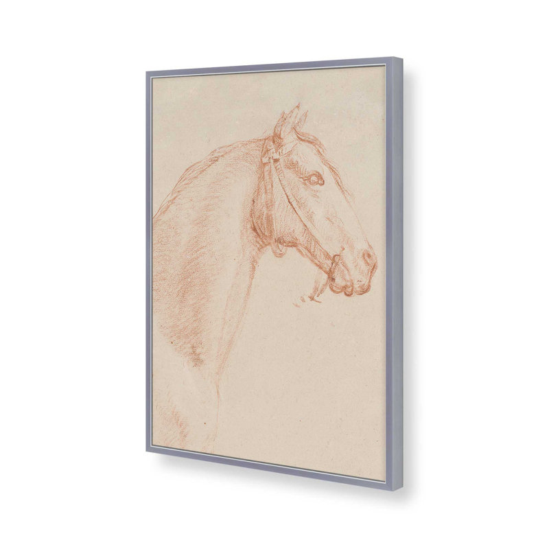 «The Horse Aga» par Alexander Laureus, reproduction d'art sur toile, Argent argent, H 32 po x l 24 po