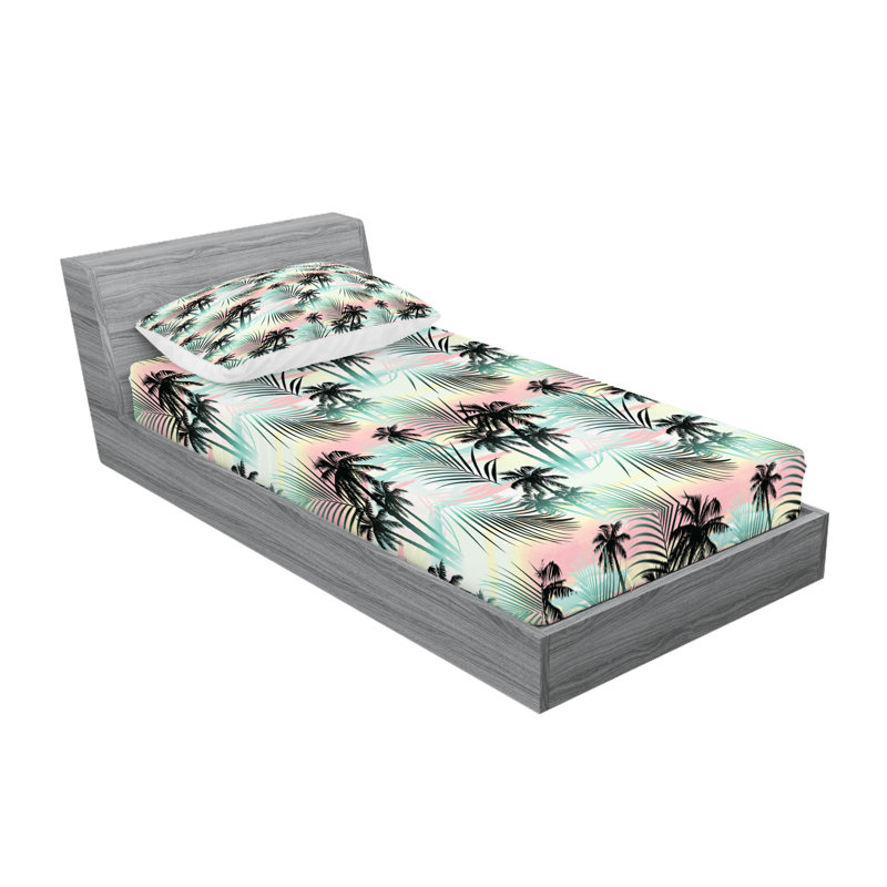Multicolore drap-housse et coussin décoratif Ambesonne Hawaii, Ensemble de draps-housses pour lit simple + 2 taie