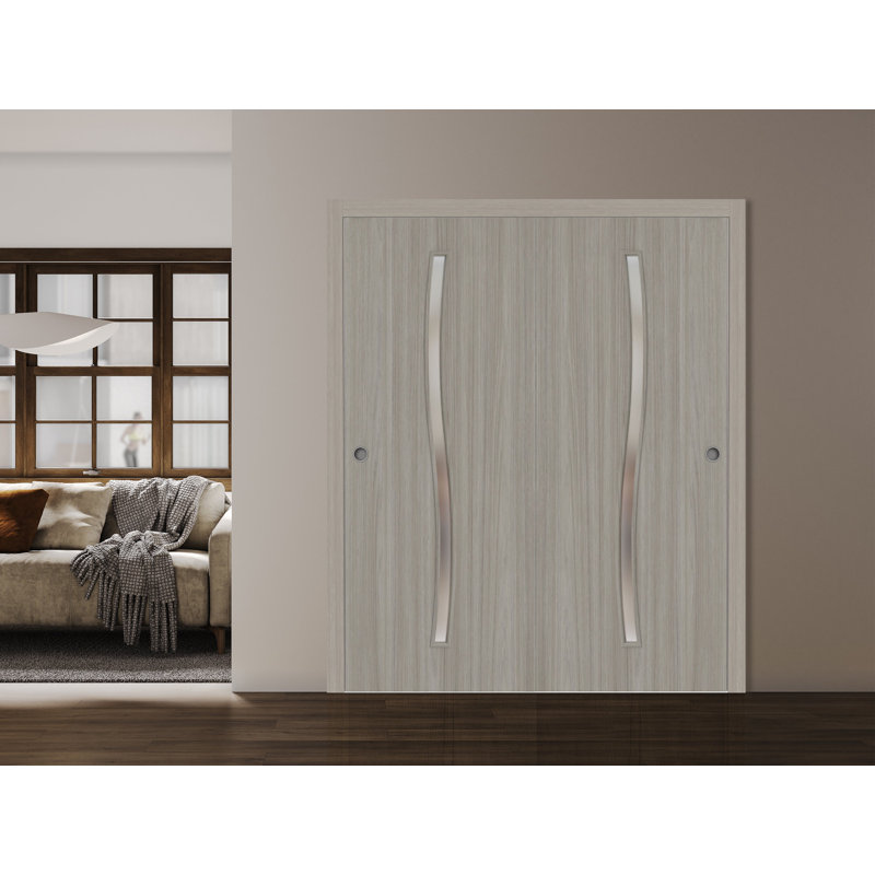 Panneau de porte à dalle - ESSENTIAL 8002 - Portes en placage de bois - Penderie coulissante, Chêne Franko, 24 po x 96 po