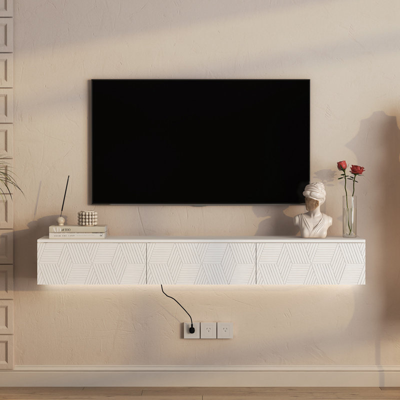 Meuble télé flottant avec trois armoires