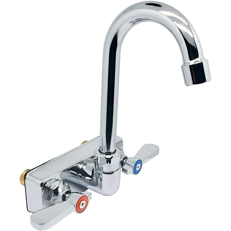 Évier mural en acier inoxydable avec robinet à col de cygne et pare-éclaboussures Express KichQuip 12 po x 16 po - Certifié NSF, acier de calibre 20