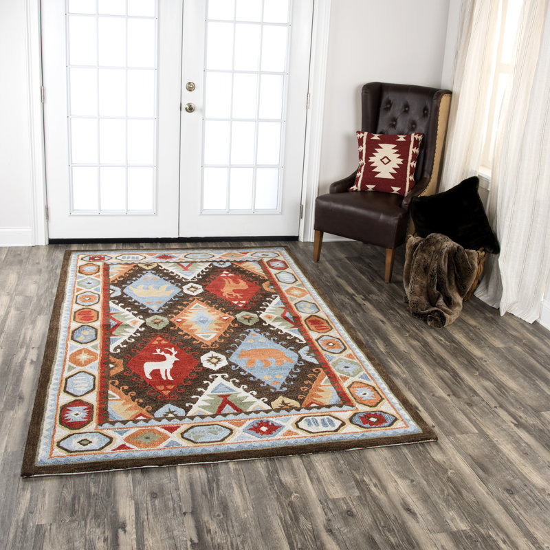 Pouliot Wool Southwestern Indoor Rug, Rectangle 5' x 8'