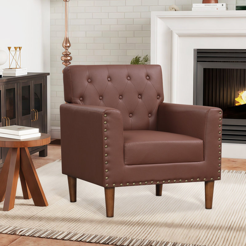 Chaise d'appoint moderne Mid Century, Brun, 1