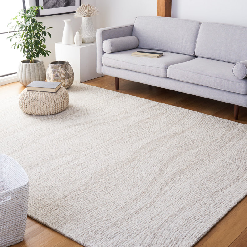 Aldwell Hand Tufted Indian Wool And Cotton With Latex Abstract Rug, Rectangle 8' x 10'