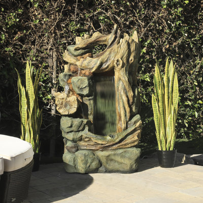 Fontaine d'extérieur à étages avec lumières DEL