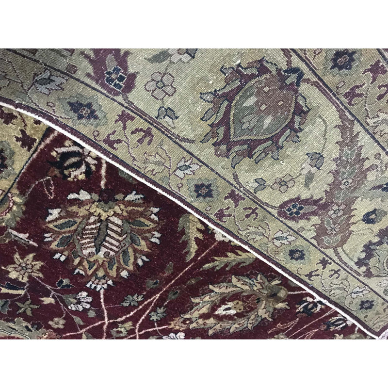 Wool Oriental Area Rug in Wine/Brown