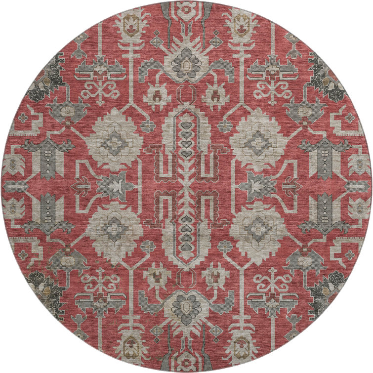 Premium Machine Washable Prisco Red Rug
