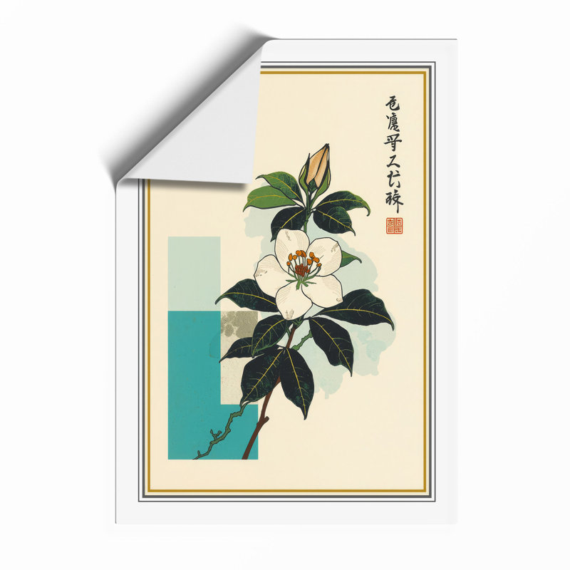 Blossom in Blue Vase Japandi - Framed Print, Unframed, A2 - 59.4 x 42.0 cm
