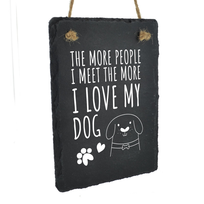 Heaney I Love My Dog Slate Plaque Wall Décor