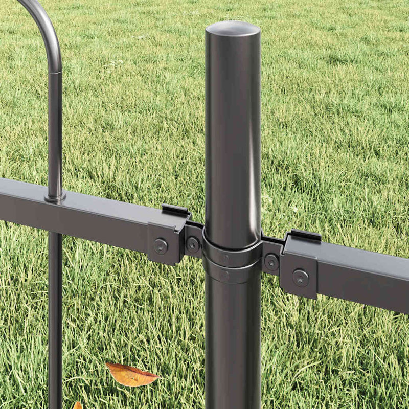 Clôture de jardin vidaXL gris en acier thermolaqué 5,58 x 4,92 pi