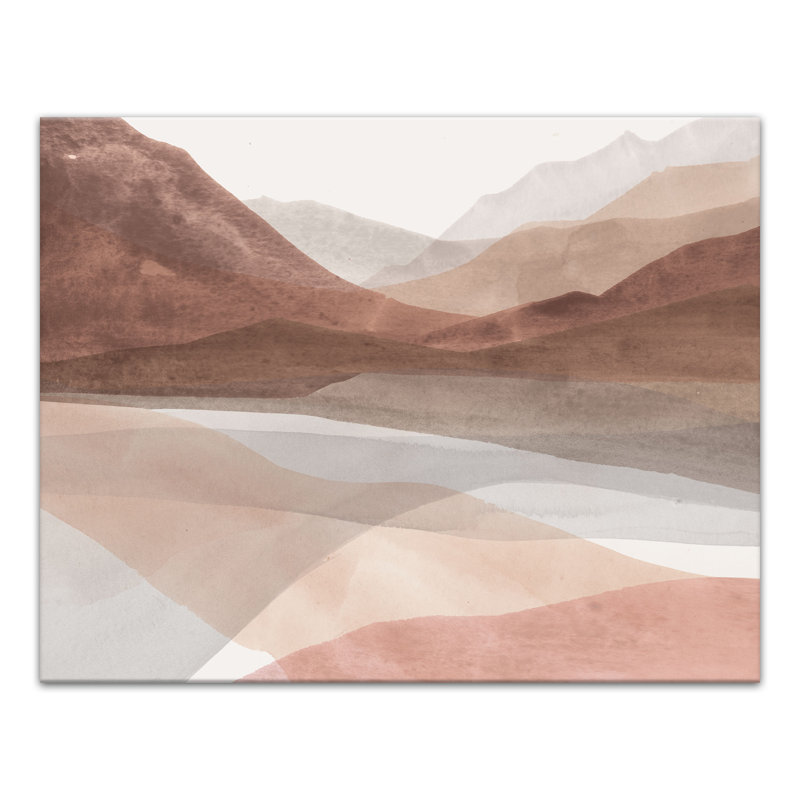 Paysage à l'aube sur toile, H 11 po x l 14 po x P 1,25 po