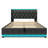 Queen Sized Bed With 360 Surround Led, Hydraulic Storage Capacity, Type-c, Gray Linen Size Led And Feature - Fabric-482756033-482756037