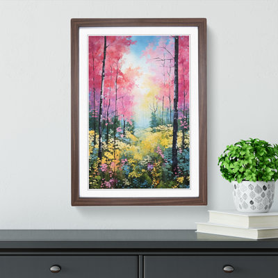 Spring Forest Colour Field - Single Picture Frame Print on Wood
