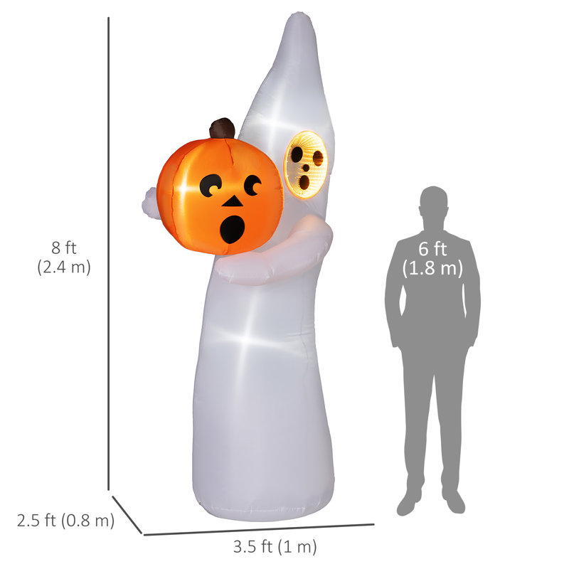 Spectre d'Halloween gonflable 8 pi avec miroir