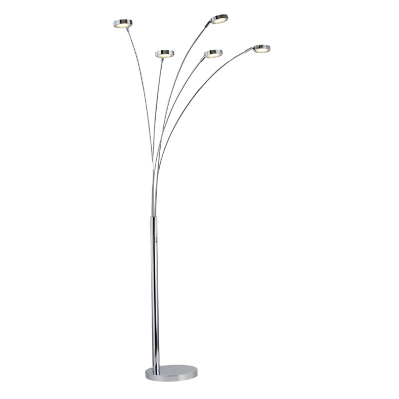 Menands 73'' LED Tree Floor Lamp Set, Chrome