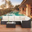 7 Piece Rattan Sectional Seating Group with Cushions-91440560