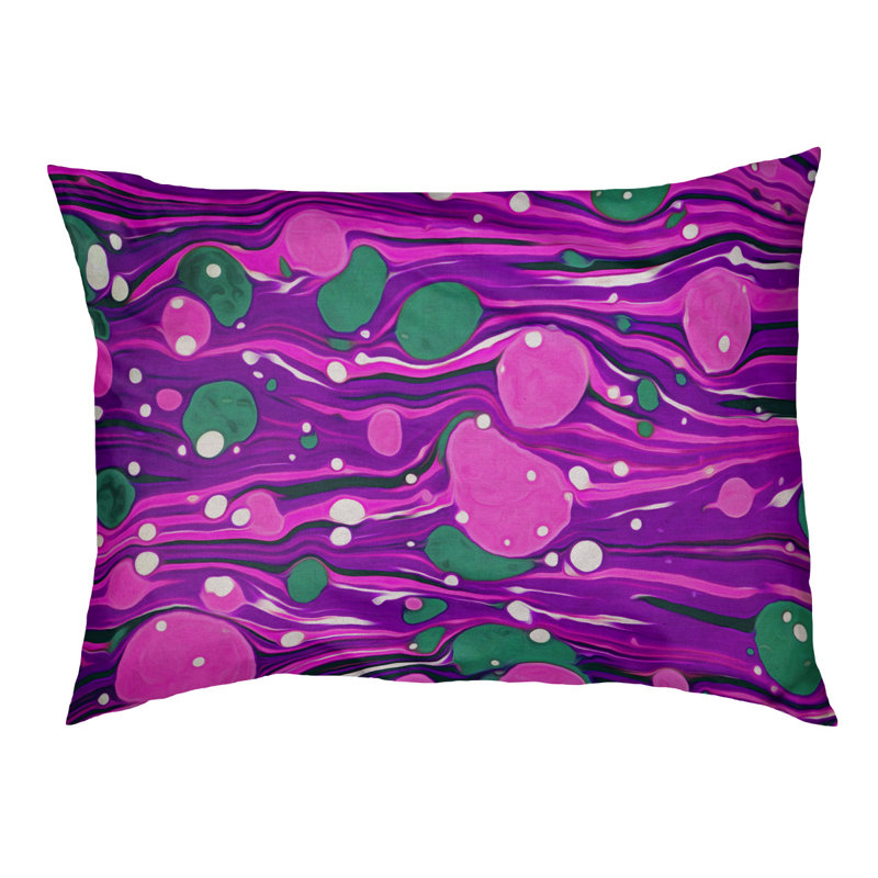 Coussin de lit paint tourbillons dog Byrge, Petit (l 28 po x P 18 po x H 6 po), Rose / Mauve, Polyester