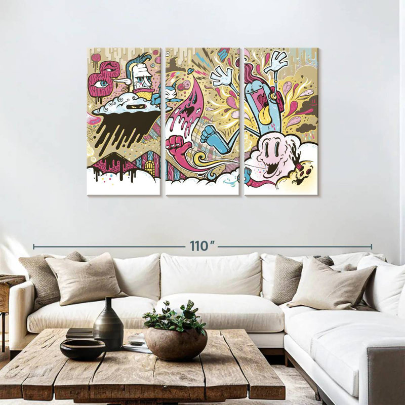 Caricature abstraite Ashelle, H 48 po x l 74 po