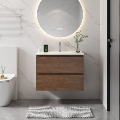 Armoire de salle de bain murale flottante 24 po moderne (armoire seulement)