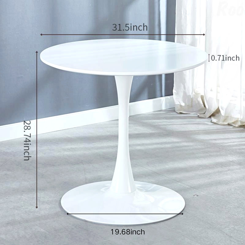 Table de salle à manger ronde 42,1 po Tulip, Brown, 28.74"H x 42.12"L x 42.12"W