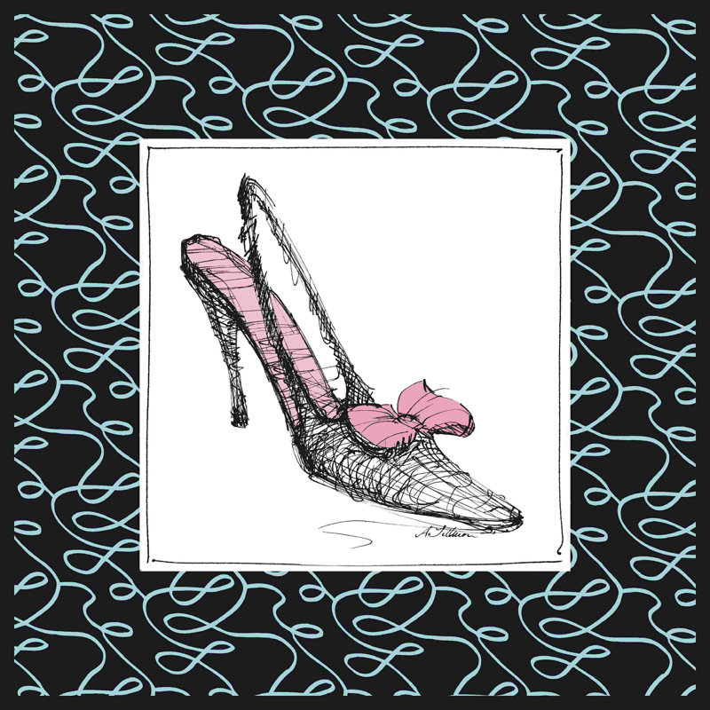 «Steppin Out I Pink» par Avery Tillmon - peinture sur toile tendue, H 36 po x l 36 po, Non, Cadre flottant doré