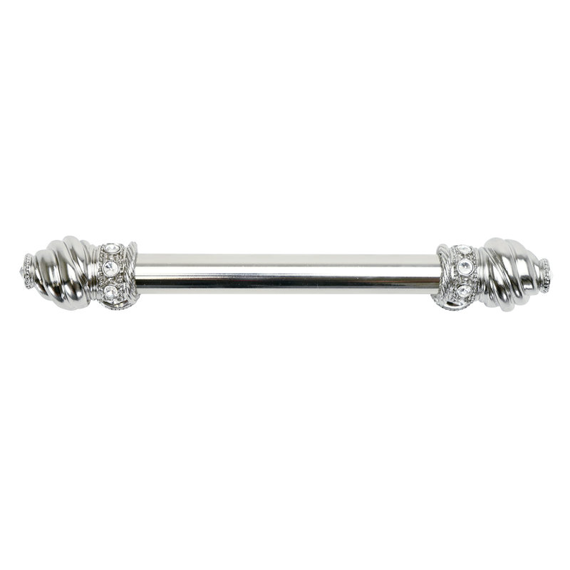 Cache cache une longue poignée de centre à centre de 8 pouces avec une barre lisse de 5/8 po avec 16 cristaux Swarovski rivoli