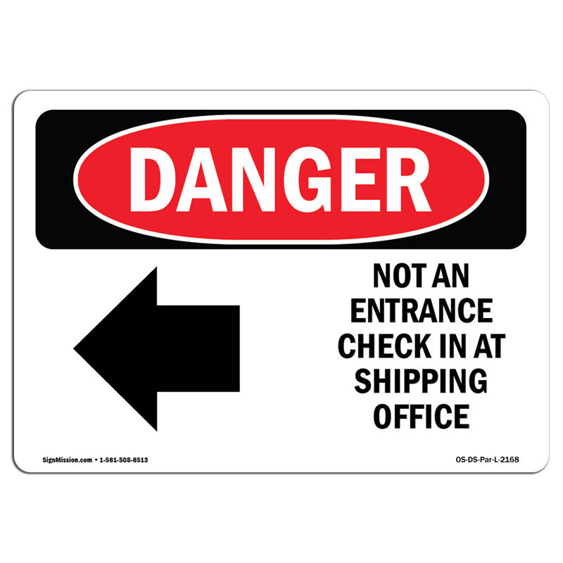 Panneau «Not An Entrance Check» en aluminium 12 x 18, H 18 po x l 24 po x P 0,1 po