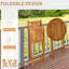 3 bistro de patio en bois - chaises pliantes et table ronde pour l'extérieur. Finition naturelle, cour arrière idéale, balcon, mobilier de terrasse 3 pièces. Pour terrasse, balcon. Table, comme