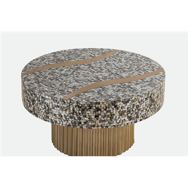Table basse avec plateau en nacre