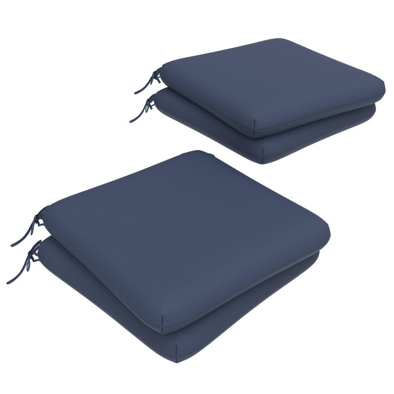 Sunbrella Square Dining Chair Cushions, 3" Foam Replacement Cushion, Canvas Navy, 1