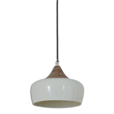 Israel 1 - Light White/Brown Dome Pendant