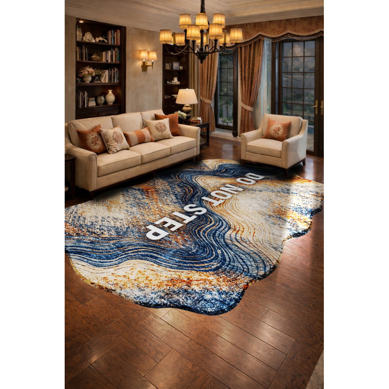 Tapis vert tissé à motif floral lavable Mosso, 2'6" x 4'11"