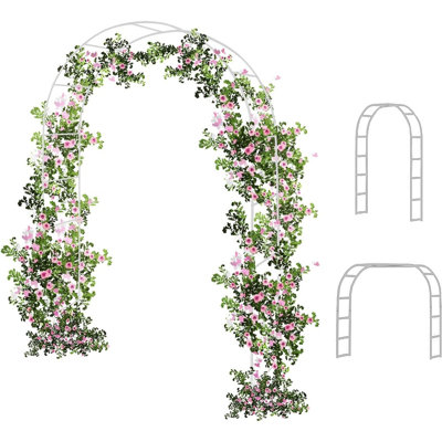 Arche de mariage blanche en métal 7,8 pi