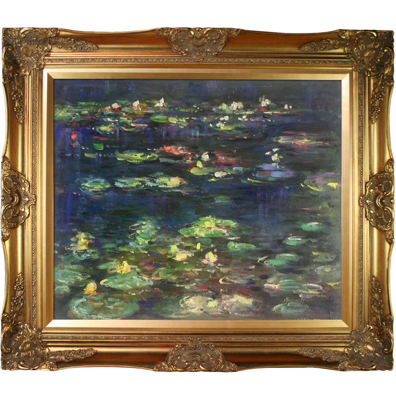 « water liliess green reflections » par claude monet, reproduction d’image sur toile, H 28 po x l 32 po x P 2 po