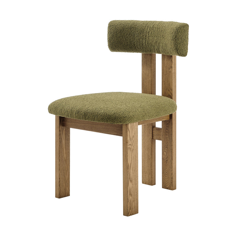 Indalecia Fabric Dining Side Chair, (Set Of 2), Green, Brown