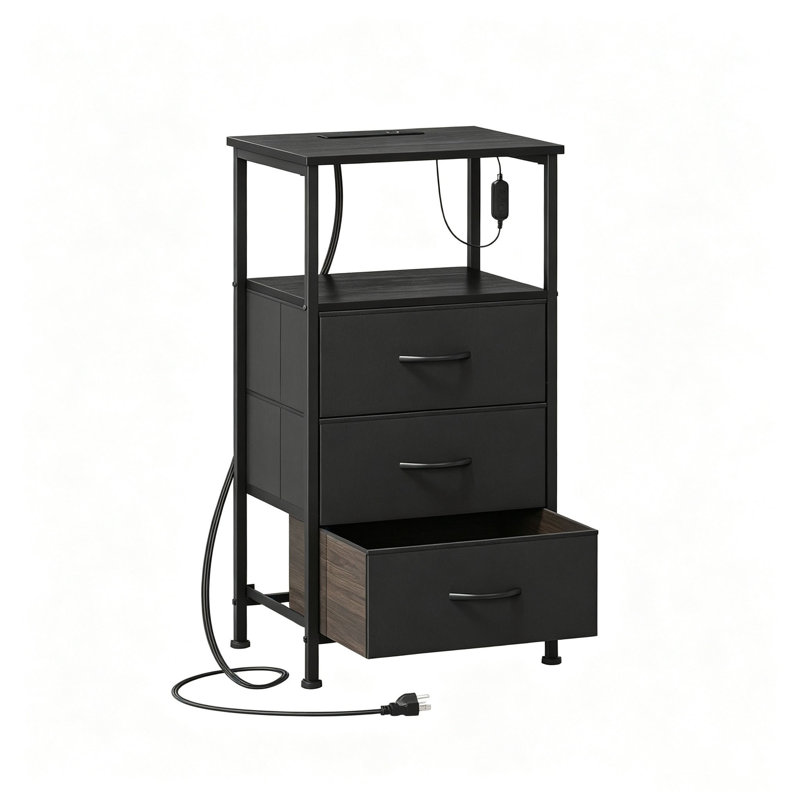 40 cm W Steel Bedside Table