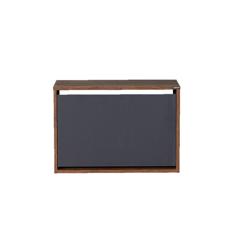 Stylish Shoe Cabinet, Oslo & Anthracite, 23.6 x 16.5 x 11.8 inches | 100% Melamine Coated Particle Board, Thickness: 0.6 inches | Ideal for Entryway & Hallway Storage, Elegant & Functional Design