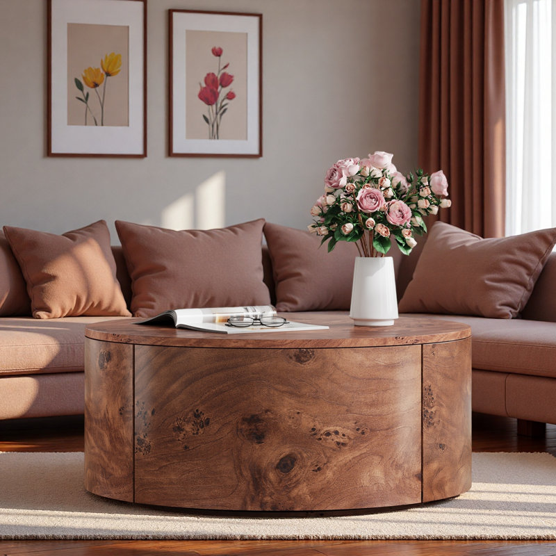 Table basse à 360 ° avec 2 tiroirs