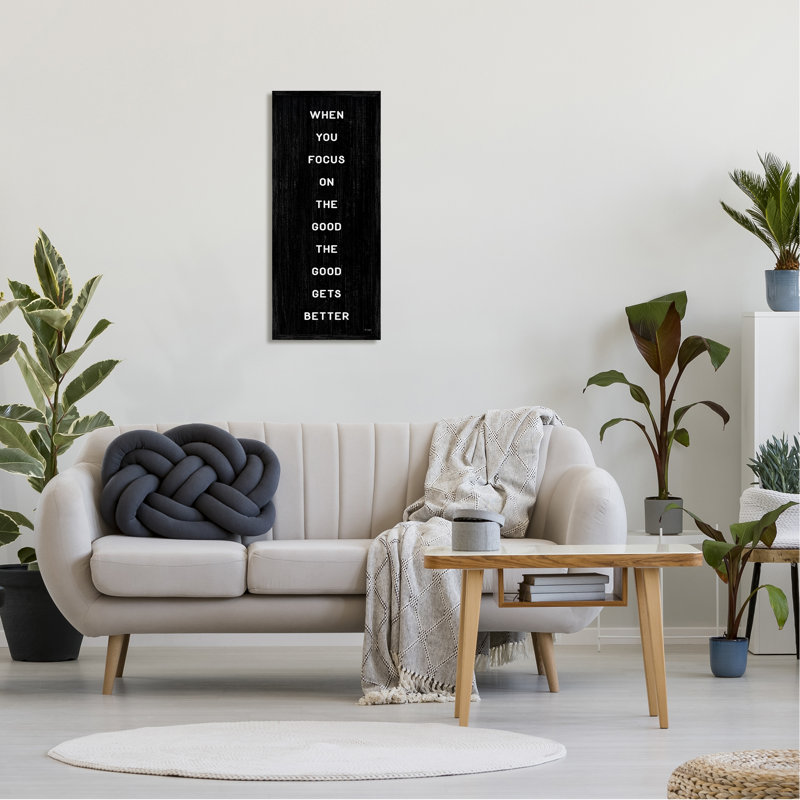 «Focus On Good», impression encadrée sur bois, Giclée encadrée noir minuit, H 30 po x l 13 po x P 1,5 po