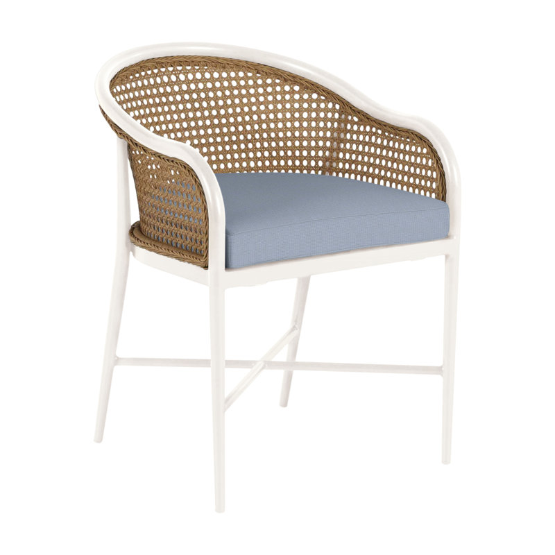 Havana Arm Chair, Chalk, No Welt, Arbor Chambray