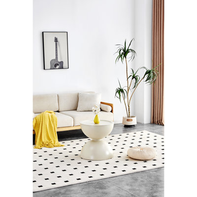 Table de bout ronde, table d'intérieur, table d'appoint, petite table basse avec étagère