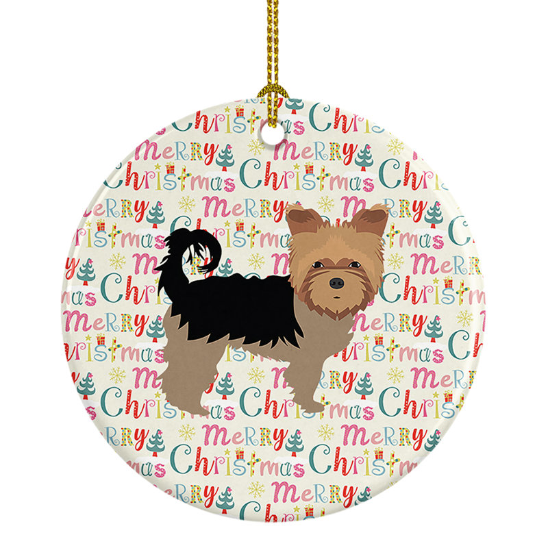 Ornement suspendu Yorkshire Terrier Merry Christmas